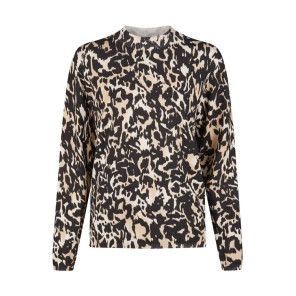Barbara Lebek Pullover print turtle Zwart Zand Barbara Lebek Pullover print turtle Zwart Zand